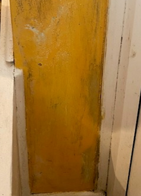 Wall showing water damage 