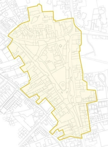 Map outlining the Swaffham Heritage Action Zone